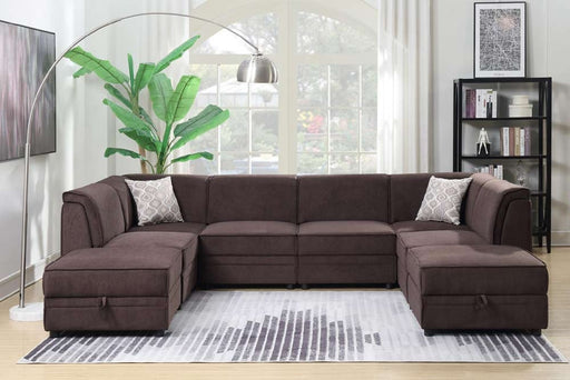 Myco Furniture - Charlotte 8 Piece Modular Sectional in Chocolate Brown  - 2027-8PC - GreatFurnitureDeal