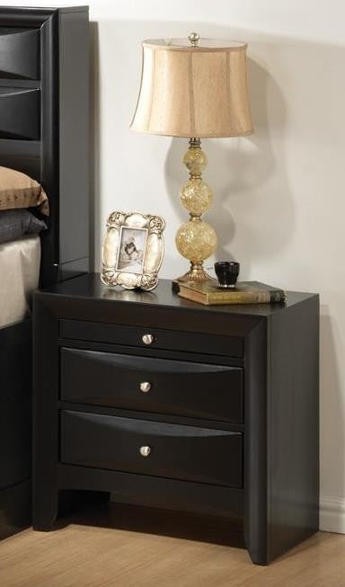 Coaster Furniture - Briana 3 Piece Eastern King Storage Bookcase Bedroom Set in Black - 202701KE-3SET