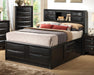 Coaster Furniture - Briana 4 Piece Eastern King Storage Bookcase Bedroom Set in Black - 202701KE-4SET