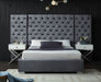 Meridian Furniture - Grande Velvet Queen Bed in Grey - GrandeGrey-Q - GreatFurnitureDeal