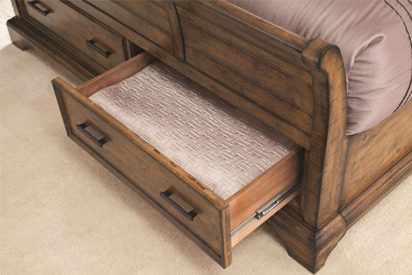 Coaster Furniture - Elk Grove Vintage Bourbon 5 Piece Eastern King Storage Sleigh Bedroom Set - 203891KE-5SET