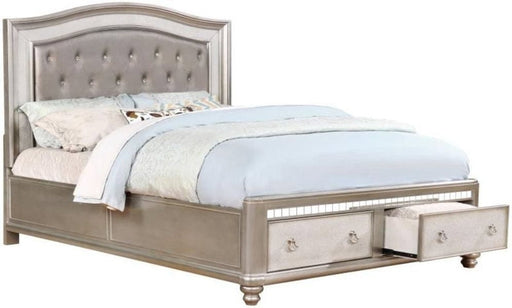 Coaster Furniture - Bling Game Metallic Platinum California King Panel Storage Bed - 204180KW - GreatFurnitureDeal