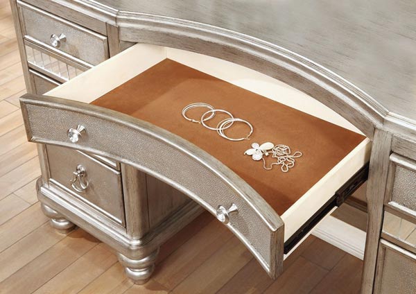Coaster Furniture - Bling Game Metallic Platinum 6 Piece Eastern King Panel Bedroom Set - 204181KE-6SET
