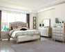 Coaster Furniture - Bling Game Metallic Platinum 4 Piece California King Panel Bedroom Set - 204181KW-4SET