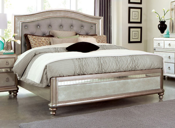 Coaster Furniture - Bling Game Metallic Platinum California King Panel Bed - 204181KW - GreatFurnitureDeal