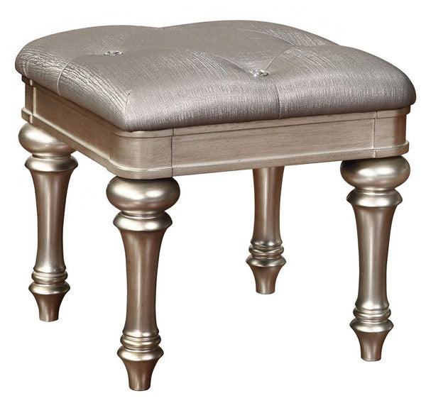 Coaster Furniture - Bling Game Metallic Platinum 3 Piece Vanity Desk Set - 204187-3SET - GreatFurnitureDeal