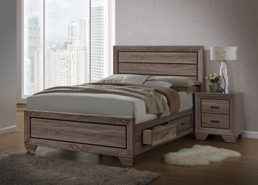 Coaster Furniture - Kauffman Washed Taupe 5 Piece Eastern King Panel Bedroom Set - 204190KE-5SET - GreatFurnitureDeal