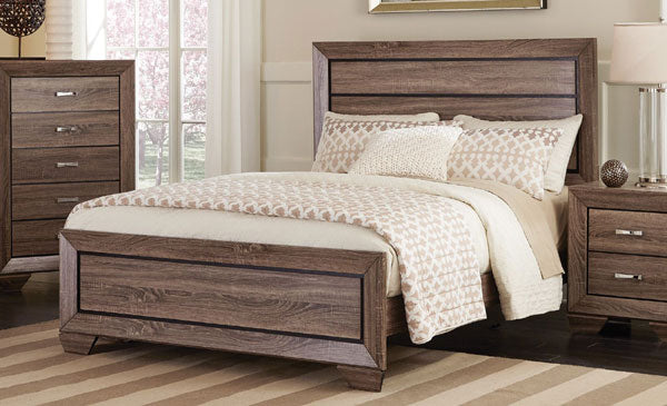 Coaster Furniture - Kauffman Washed Taupe Queen Panel Bed - 204191Q - GreatFurnitureDeal