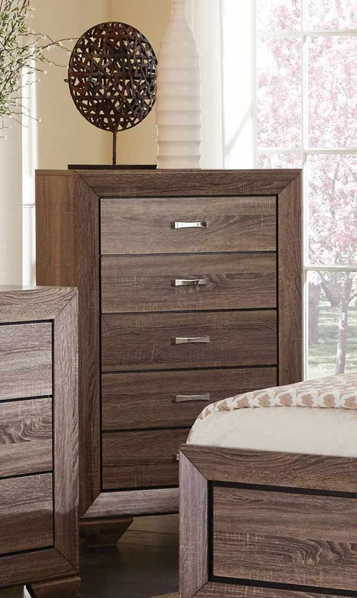 Coaster Furniture - Kauffman Washed Taupe 5 Piece Eastern King Panel Bedroom Set - 204190KE-5SET - GreatFurnitureDeal