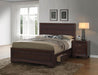 Coaster Furniture - Fenbrook Queen Bed with Storage in Dark Cocoa - 204390Q