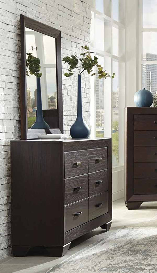 Coaster Furniture - Fenbrook Dark Cocoa Dresser and Mirror Set - 204393-94 - GreatFurnitureDeal