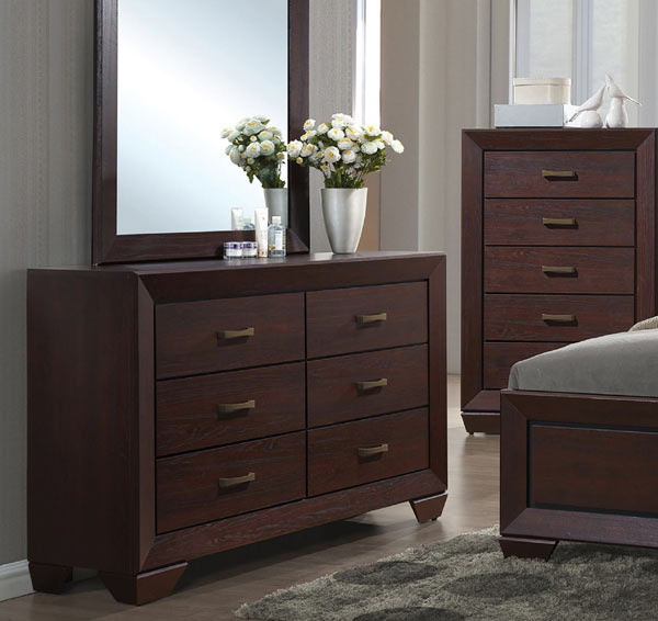 Coaster Furniture - Fenbrook Dark Cocoa Dresser and Mirror Set - 204393-94 - GreatFurnitureDeal