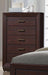 Coaster Furniture - Fenbrook Dark Cocoa 5 Piece Eastern King Panel Bedroom Set - 204390KE-5SET