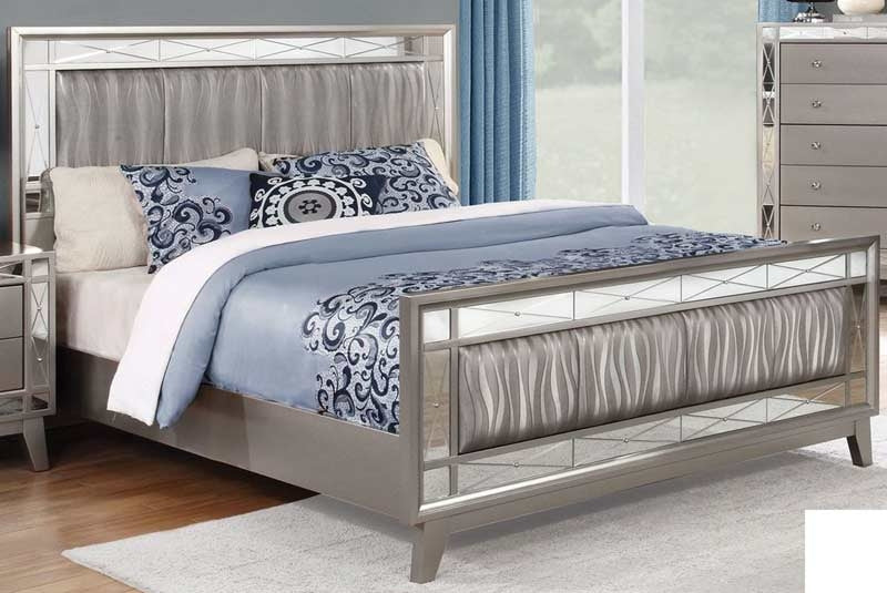 Coaster Furniture - Leighton Metallic Mercury Panel 8 Piece Bedroom Set - 204921Q-S8 - Bed