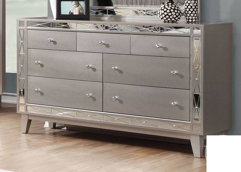 Coaster Furniture - Leighton Metallic Mercury Panel 8 Piece Bedroom Set - 204921Q-S8 - Dresser