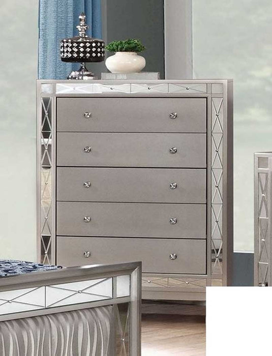 Coaster Furniture - Leighton Metallic Mercury Panel 7 Piece Bedroom Set - 204921Q-S7 - Chest