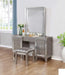 Coaster Furniture - Leighton Metallic Mercury Panel 7 Piece Bedroom Set - 204921Q-S7 - Vanity Desk And Stool