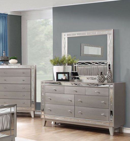 Coaster Furniture - Leighton Metallic Mercury Dresser and Mirror - 204923-24 - GreatFurnitureDeal