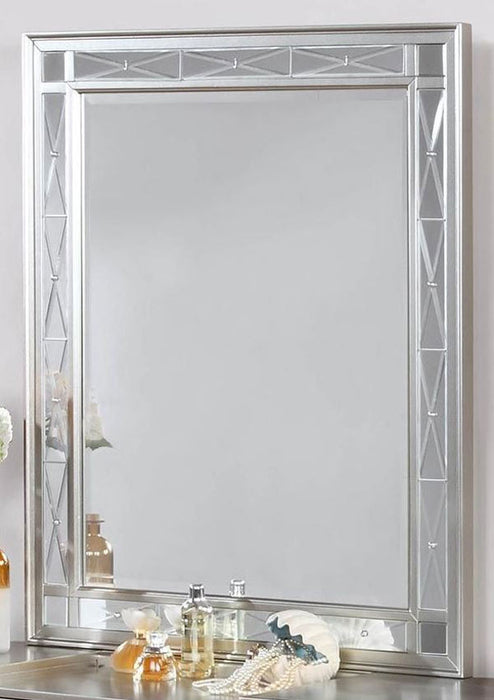 Coaster Furniture - Leighton Metallic Mercury Vanity Desk and Stool with Mirror - 204927-3SET - GreatFurnitureDeal