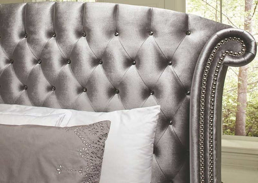 Coaster Furniture - Deanna Grey Eastern King Upholstered Platform Bed - 205101KE - GreatFurnitureDeal