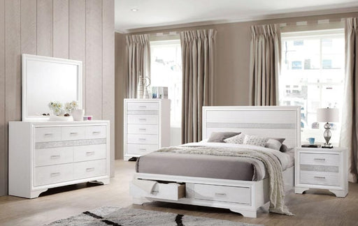Coaster Furniture - Miranda White 3 Piece California King Storage Platform Bedroom Set - 205111KW-3SET - GreatFurnitureDeal