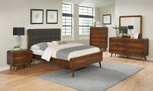 Coaster Furniture - Robyn Dark Walnut 5 Piece Eastern King Panel Bedroom Set - 205131KE-5SET - GreatFurnitureDeal