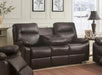 Myco Furniture - Kenzie Reclining Sofa with Drop Down Table in Brown - 2051-S-BR
