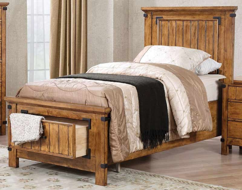 Coaster Furniture - Brenner Rustic Honey 6 Piece Twin Panel Storage Bedroom Set - 205260T-6SET - GreatFurnitureDeal