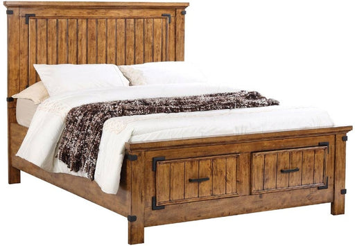 Coaster Furniture - Brenner Rustic Honey California King Panel Storage Bed - 205260KW - GreatFurnitureDeal