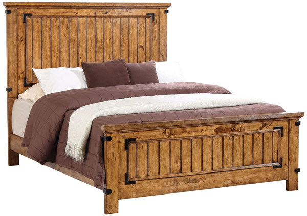 Coaster Furniture - Brenner Rustic Honey 3 Piece California King Panel Bedroom Set - 205261KW-3SET