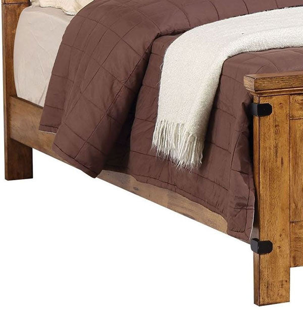 Coaster Furniture - Brenner Rustic Honey 3 Piece Queen Panel Bedroom Set - 205261Q-3SET