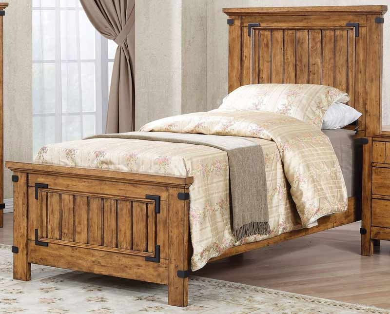 Coaster Furniture - Brenner Rustic Honey 3 Piece Twin Panel Bedroom Set - 205261T-3SET - GreatFurnitureDeal