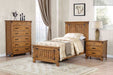 Coaster Furniture - Brenner Rustic Honey 5 Piece Twin Panel Bedroom Set - 205261T-5SET - GreatFurnitureDeal