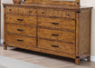 Coaster Furniture - Brenner Rustic Honey 3 Piece California King Panel Bedroom Set - 205261KW-3SET