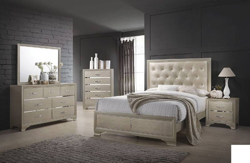 Coaster Furniture - Beaumont Champagne Queen Upholstered Panel Bed - 205291Q - GreatFurnitureDeal