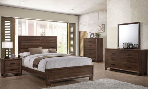 Coaster Furniture - Brandon Brown 5 Piece Eastern King Panel Bedroom Set - 205321KE-5SET - GreatFurnitureDeal