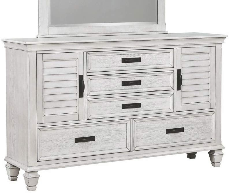 Coaster Furniture - Liza Antique White Dresser and Mirror Set - 205333-34 - GreatFurnitureDeal