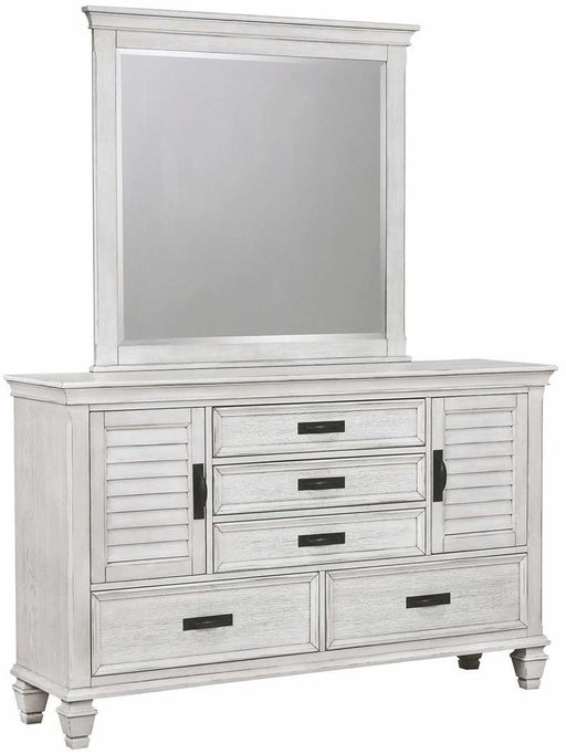 Coaster Furniture - Liza Antique White Dresser and Mirror Set - 205333-34 - GreatFurnitureDeal