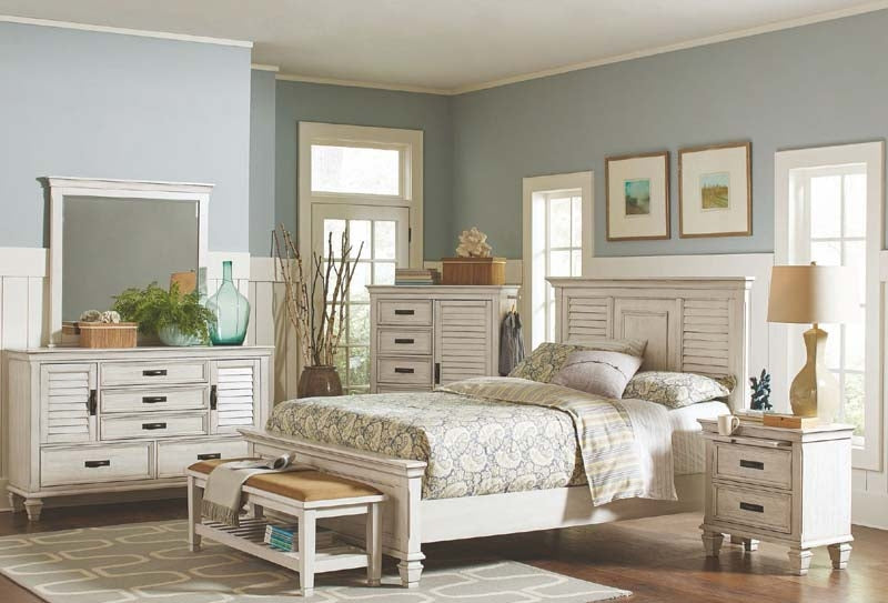 Coaster Furniture - Liza Antique White California King Panel Bed - 205331KW - GreatFurnitureDeal