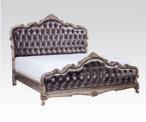Acme Furniture - Chantelle French Rococo Eastern King Bed in Antique Silver - 20537EK - GreatFurnitureDeal