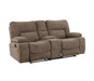 GFD Home - Ohio Manual Recliner 2 Pc Living Room Set Made With Chenille Upholstery in Brown - GreatFurnitureDeal