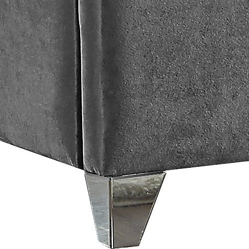 Meridian Furniture - Zuma Velvet Queen Bed in Grey - ZumaGrey-Q - GreatFurnitureDeal