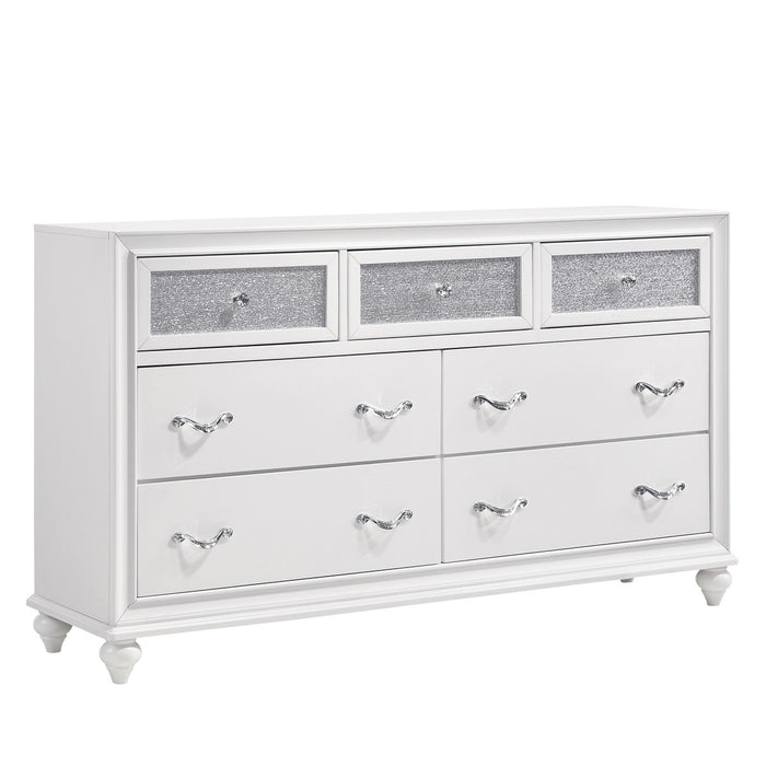 Coaster Furniture - Barzini Rectangle Dresser and Mirror White - 205894