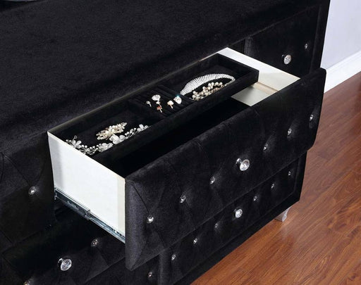Coaster Furniture - Deanna Dresser in Black Fabric - 206103 - GreatFurnitureDeal