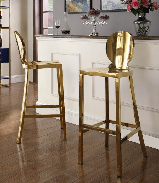 Meridian Furniture - Maddox Bar Stool in Gold - 706