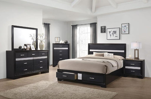 Coaster Furniture - Miranda Black Eastern King Platform Storage Bed - 206361KE - GreatFurnitureDeal