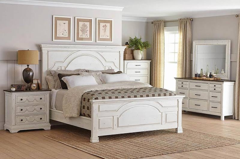 Coaster Furniture - Celeste California King Bed in Vintage White - 206461KW - GreatFurnitureDeal