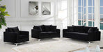 Meridian Furniture - Naomi Velvet Loveseat in Black - 633Black-L - GreatFurnitureDeal