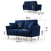 GFD Home - Velvet Fabric Sofa Couch Set, Mid-Century 3-Seat Tufted Love Seat for Living Room, Bedroom, Office, Apartment, Dorm, Studio and Small Space, 7 Pillows Included(Navy Blue),3+2+2 Seater - GreatFurnitureDeal