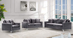 Meridian Furniture - Naomi Velvet Sofa in Grey - 633Grey-S - GreatFurnitureDeal